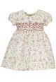 Vestido Infantil Pipoca Doce Floral Bordado Ponto Smocking