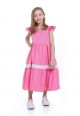 Vestido Infantil Pipoca Doce Linho Rosa
