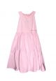 Vestido Infantil Pipoca Doce Algodão Rosa com Laço nas Costas