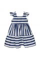 Vestido Infantil Pipoca Doce Listrado Azul Marinho