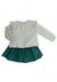 Conjunto Infantil Pipoca Doce Saia Veludo Cotelê Azul