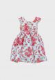 Vestido Infantil Pipoca Doce Tafetá Floral 