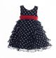 Vestido Infantil com Babado Azul Marinho