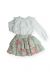 Conjunto Infantil Pipoca Doce Saia Floral e Blusa Branca Bordada